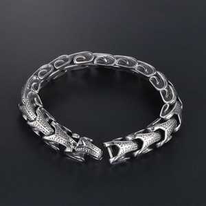 <b>Titanium</b> Steel Cast Scale Pattern Bracelet Spike <b>Chain</b> Geometric Men's Jewelry Gift CE245 - Product Image 3