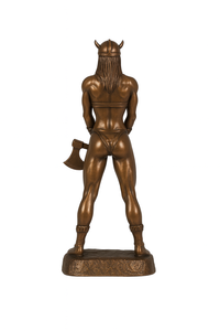 Statua in Poliresina di Bronzo di Guerriera Vichinga Bodybuilder, Altezza 35,5 cm - Product Image 2