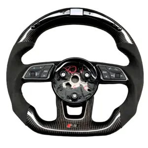 CustomLED Light On Carbon Fiber Steering Wheel With Al Cantara For Audi B9A345S345