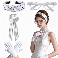 Meilleures ventes : Kit béret français multicolore, lunettes de soleil ovales, écharpe en mousseline, gants blancs, broche pour femme, style rétro parisien, fête, cosplay