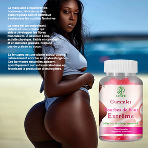 Bonbons Gélifiés à la Maca pour l'Augmentation des Fesses et des Hanches, Compléments Alimentaires à Base de Plantes pour Femmes Adultes, Gummies BBL pour le Rehaussement des Fesses, Produits d'Amélioration des Fesses - Product Image 5