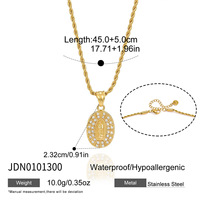 Collar con Colgante de la Virgen María en Acero Inoxidable Chapado en Oro de 18K, Joyería Católica Hipoalergénica e Impermeable