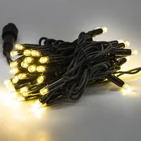 Guirnalda de Luces LED con Pegamento, Cable de PVC Verde IP44 de 10 Metros, 100 LED, Color Blanco Cálido, Doble Color, Brillante, Decoración Navideña para Exteriores