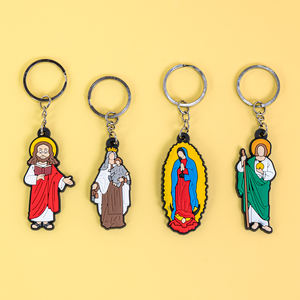 بيع بالجملة جديد قطعة واحدة المطاط المسيحي الدين المبارك شعار سحر سلسلة المفاتيح خاتم مخصص الكرتون سلاسل المفاتيح بكميات كبيرة للحقيبة - Product Image 1