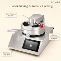 Machine de cuisson automatique commerciale pour sautés, avec couvercle rabattable, pour wok, robot culinaire pour cuisine de restaurant