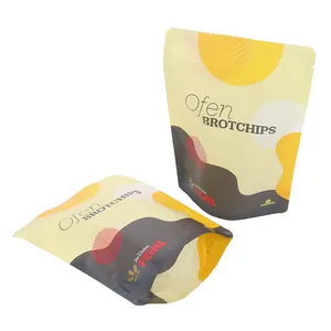 Custom Printed Laminated Heat Seal 5oz 3 Side Seal Zipper Food Popcorn Bags Flat Pouch