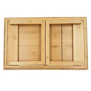 Bamboo Framed <b>Tray</b> Rectangle Foldable <b>Storage</b> <b>Tray</b> For Tea Snacks Household Use - Product Image 2