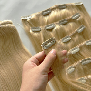 Clip Ins Invisible Bandeau Fil Humain Remy Extensions de <span class=keywords><strong>Cheveux</strong></span> Silky Straight Clip In Hair - Product Image 3