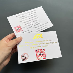 การ์ดขอบคุณแบบกำหนดเองขนาด 10*15 ซม. พร้อมปั๊มฟอยล์ทอง - แผ่นเสริมสำหรับอีคอมเมิร์ซเพื่อการรักษาลูกค้า - Product Image 1