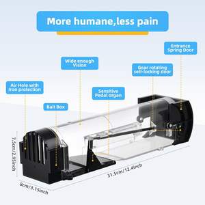 Piège à Souris et Rats 1 Pièce en Plastique ABS, Capture Vivante et Réutilisable, Écologique pour la Maison, Piège Intelligent Attrape et Relâche - Product Image 3