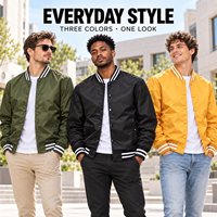 Blouson de baseball américain classique pour homme, personnalisé avec logo, haute qualité, style universitaire, décontracté, streetwear, boutons-pression, col côtelé rayé