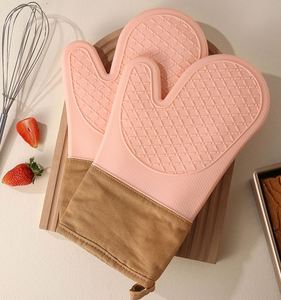 Gants de four en silicone à motif diamant, résistants aux hautes températures, isolants thermiquement, anti-brûlure, outils de cuisine et de pâtisserie - Product Image 2