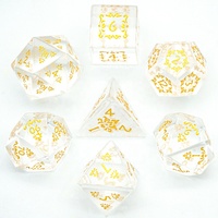 Pour Logo personnalisable RPG Donjons et Dragons Jeu Set 7 pièces Dés polyédriques à motif transparent en verre