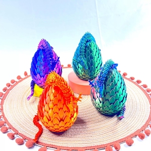 3D Printed Gem Dragon <b>Egg</b> Rotatable Articulated Dragons <b>Toys</b> Desktop Craft Ornament Gifts for Kids Office Table Home Decoration - Product Image 2