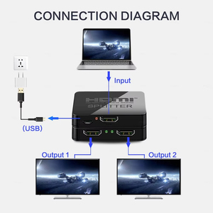 Adaptador Divisor HD-MI 1x2, Conversor HDTV 1 Entrada 2 Salidas, Hub de Audio y Video 4K HD para Xbox, PS4/5, <span class=keywords><strong>DVD</strong></span>, TV, Monitor, Pantalla, Computadora Portátil - Product Image 6