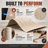 Échantillons de panneaux muraux imperméables en pierre souple MCM de haute qualité, motif étoile et lune, pour décoration murale intérieure et extérieure