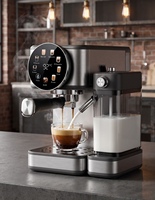 Machine à expresso automatique OEM en gros, cafetière italienne 1350W, machine à expresso 1,2L d'eau, réservoir de lait 1L, directement de l'usine