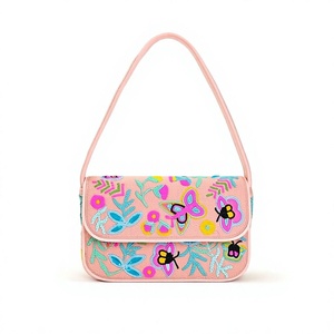 Sac à main rectangulaire brodé de haute qualité, motif scène de plage mignon, design fantaisie, en toile de coton, fait main, pour fête - Product Image 3