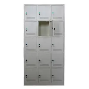 Современный стальной 15-дверный шкафчик, легкий шкаф для одежды, многофункциональный шкаф для офисной мебели
