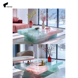 Tostone, mesa de comedor de café Onxy Natural de lujo personalizada <span class=keywords><strong>para</strong></span> sala de estar, comedor, hogar, apartamento, oficina, decoración interior - Product Image 4