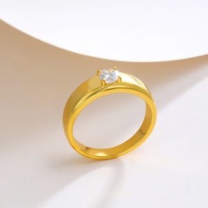 Latest 18K Gold Plated Wedding <b>Ring</b> <b>Set</b> Bulk Wholesale Includes Diamond and Brass <b>Rings</b> for <b>Women</b> for Engagement - Product Image 6