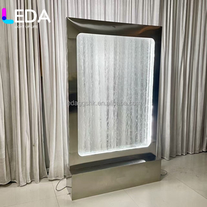 LEDA New Design Stainless Steel <b>Frame</b> Led Rgb Light Waterfall <b>Backdrop</b> For Wedding Event Party Welcome Sign Decoration - Product Image 6