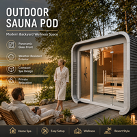 Ruang Sauna Kubus Prefab Modern untuk Luar Ruangan, Kabin Sauna Kayu Solid Persegi untuk Penggunaan di Rumah, Taman, Vila, Hotel, Spa, Proyek Wellness
