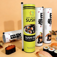 Contenants à sushi jetables biodégradables de qualité alimentaire, imprimés sur mesure, couleur personnalisable, pour la restauration, tubes en papier pour sushi push pop