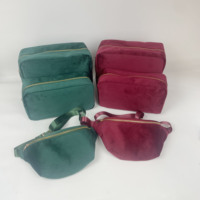 RTS Valentine ROUGE Voyage Toilette Nylon velours Portable Étanche Maquillage Pochette pour Filles Cadeau De Noël Cosmétique sac sac banane