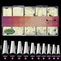 Vente en gros usine – Nouveauté : 500 faux ongles transparents en ABS écologique, formes cercueil, ovales, amande, French, adhésifs, pour photothérapie et peinture d'ongles