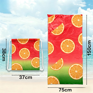 Serviette <span class=keywords><strong>de</strong></span> plage multifonctionnelle 2 en 1 et sac à dos, imprimé numérique, en microfibre, anti-sable, pour la natation, les voyages et le camping - Product Image 2