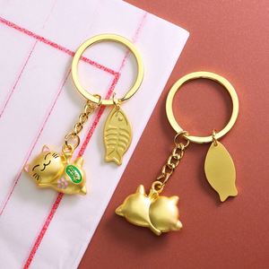 Cute Lucky Cat Keychain Fortune Lucky Cat Japanese Maneki Neko Key Chain Car Bag Charms Pendant Pray Health Fengshui Cat <b>Keyring</b> - Product Image 2