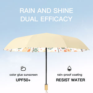 Gran oferta de bajo <span class=keywords><strong>precio</strong></span> para adultos, multicolor, 8 costillas, <span class=keywords><strong>protector</strong></span> <span class=keywords><strong>solar</strong></span> plegable Manual y paraguas fino de doble propósito resistente al viento - Product Image 2