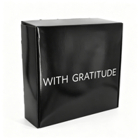 Boîte cadeau noire pliable en carton ondulé personnalisée, emballage en papier de luxe écologique, boîtes à chapeaux pliantes avec logo pour marque de vêtements
