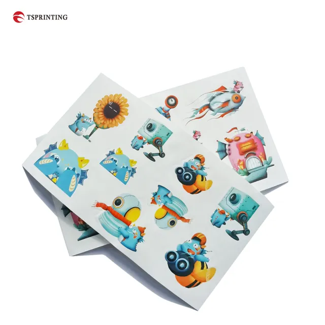 Adesivi per bambini all'ingrosso simpatici cartoni animati stampa di fogli di carta per etichette adesive LOGO adesivi regalo personalizzati