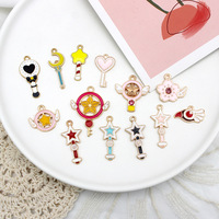 Anime Girl Pendentifs à breloques en alliage métallique Boucles d'oreilles à l'huile pour le bricolage Perles de bijoux Porte-clés pour la fabrication de trouvailles