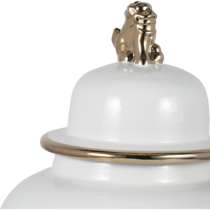 Vaso Decorativo in Ceramica con Finale a Forma di Leone Dorato per Soggiorno o Ufficio - Product Image 4