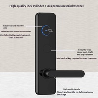 Serrure de porte intelligente pour hôtel TTLock TTHotel en alliage d'aluminium pour porte en bois, avec carte RFID, code et clé physique