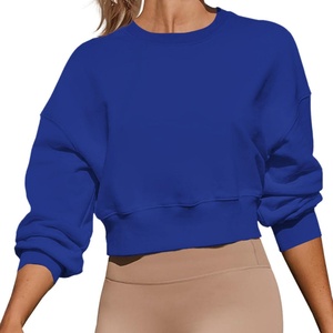 <b>Women's</b> Winter Printed Terry Casual Long Sleeve Raw Hem Pullover Sweatshirt <b>Grey</b> - Product Image 1