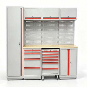 Heavy Duty Modular <b>Metal</b> Rolling Cabinet Pegboard <b>Workbench</b> OEM/ODM Customizable 200kg Load Capacity for Garage Workshop - Product Image 6