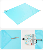 Couverture de pique-nique portable en tissu Oxford imperméable style enfance 82*86 pouces, tapis de pique-nique pour enfants, accessoires de camping en plein air