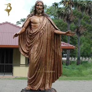Распродажа бронзовых религиозных фигур в натуральную величину, большая статуя Иисуса, открывающая оружие