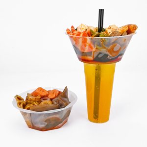 Vaso Desechable Esmerilado de Plástico PP para Papas Fritas y Pollo Frito con Bandeja para Comida y Tazón Superior para Refrescos - Product Image 4