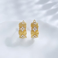 Orecchini a cerchio in oro giallo 18 carati con diamanti coltivati in laboratorio, orecchini pendenti alla moda, orecchini a clip, orecchini con diamanti, orecchini raffinati