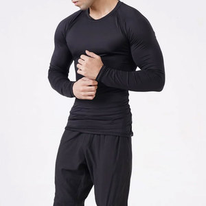 Wholesale Best Selling <b>Men</b> Compression T-Shirt Quick Dry <b>Stretch</b> Eco-Friendly Breathable Long Sleeve Polyester/Cotton Fitness - Product Image 3