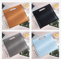 Porte-documents de haute qualité pour reçus et contrats, sac à documents A4 en cuir PU souple, sac de réunion de bureau avec poignée
