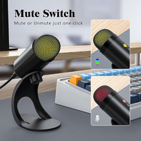 Micrófono de conferencia USB de alta calidad con luz RGB-condensador omnidireccional para PC/portátil