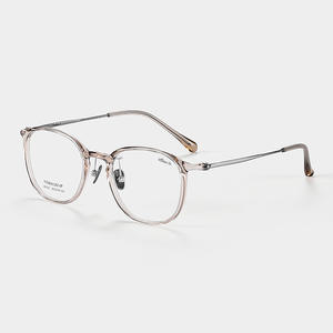 Montures de lunettes Jingyi Danyang en titane pur 9109 pour femmes, monture ovale complète, légères, pour myopie, style tendance - Product Image 2