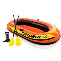 Perahu Karet Tiup INTEX 58332 Orange Explorer Ramah Lingkungan PVC untuk Tiga Orang, Kayak 2.1-3m, Anak-Anak Dewasa, Olahraga Air, Memancing