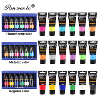 Peinture acrylique professionnelle Panwenbo, 6 couleurs, 45 ml, peinture acrylique fluorescente métallisée, ensemble de peinture acrylique, couleur acrylique pour l'art